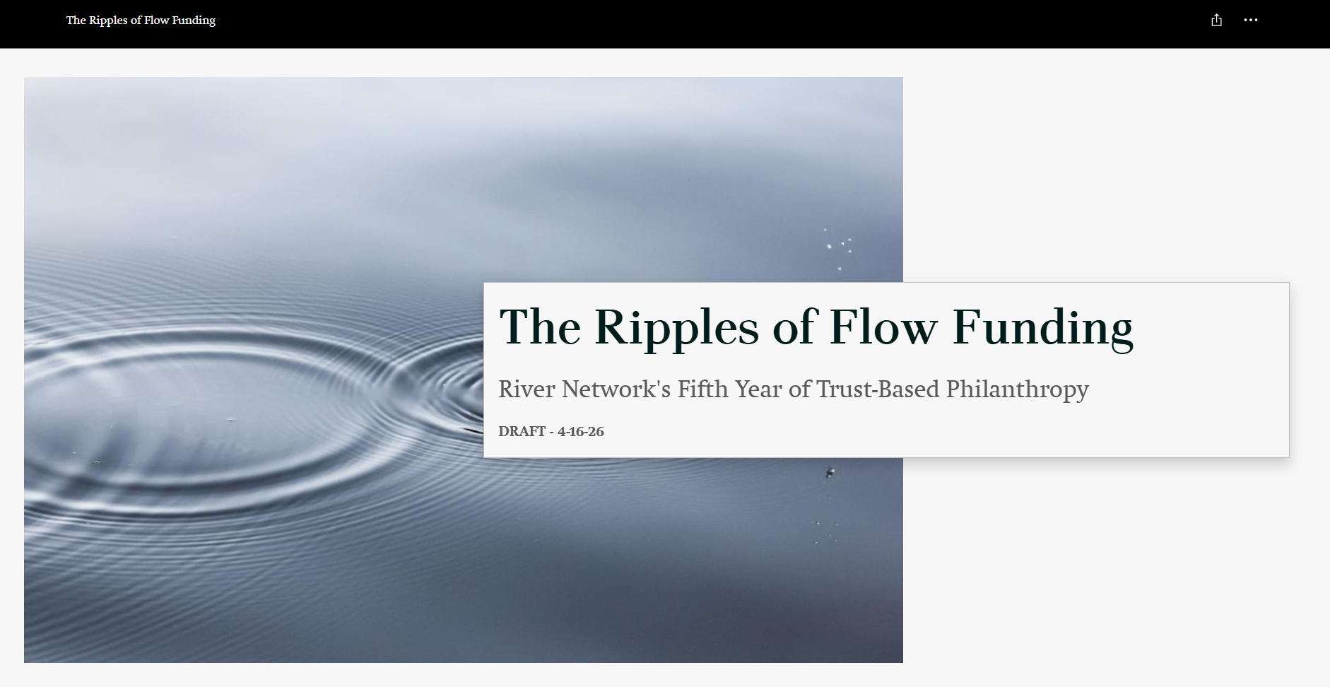 Latest StoryMap: The Ripples of Flow&nbsp;Funding